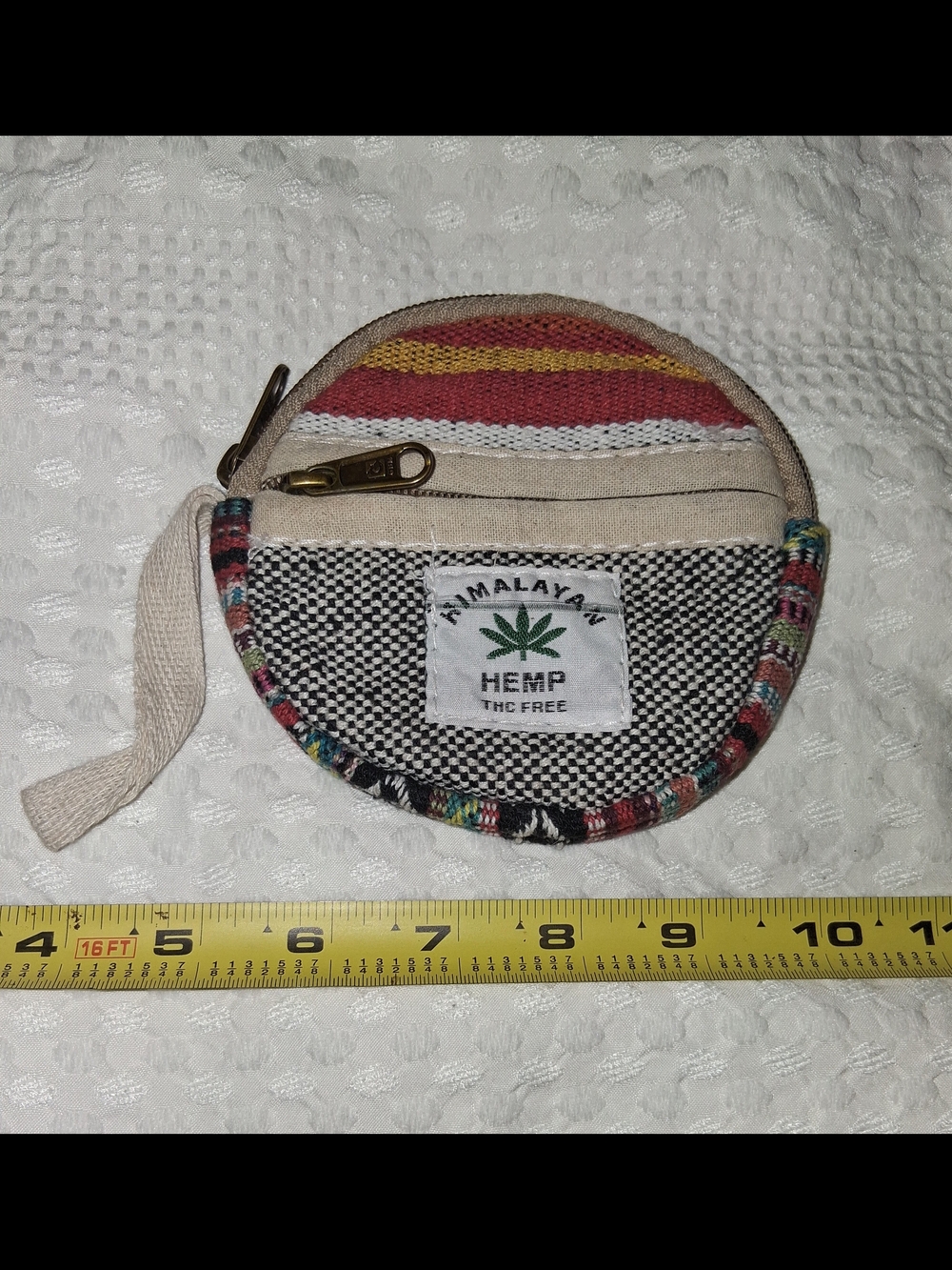 Himalayan Hemp Round Mini Coin Purse - Multicolor